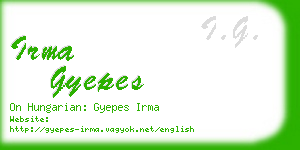 irma gyepes business card